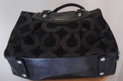 バッグ・カバンその他 COACH Ashley Dotted OP Satchel F20027 Coach Ashley Dotted Op Art Beige Orange Carryall Satchel