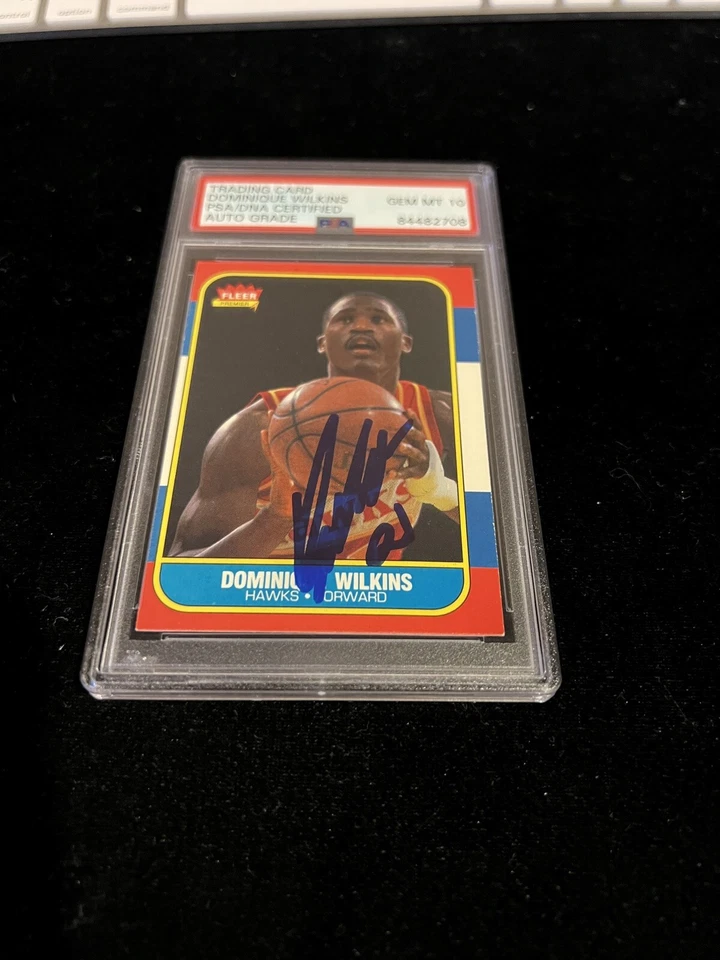 Dominique Wilkins Signed 1986 Fleer #121 Card Autograph PSA/DNA GEM MINT 10 AUTO - Image 2 of 4