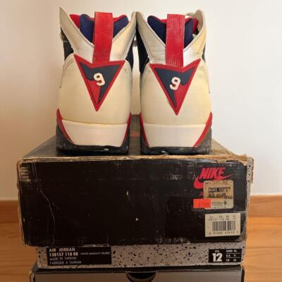 NIKE AIR JORDAN 7 OLYMPIC US12 Made in Taiwan 1992 Vintage