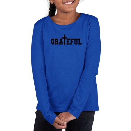 Camiseta gráfica manga larga juvenil - estampado agradecido - Imagen 17 de 18