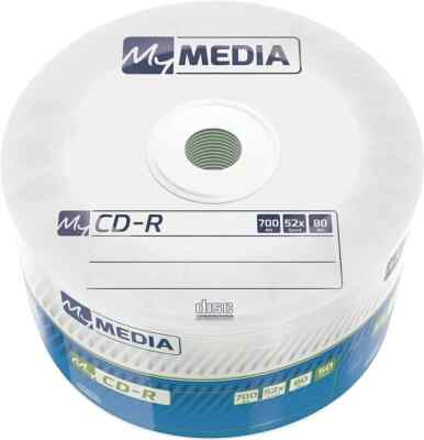 100 x Verbatim Mymedia CD-R Non Printable 52x Blank CD Discs Logo 700MB 80 Min