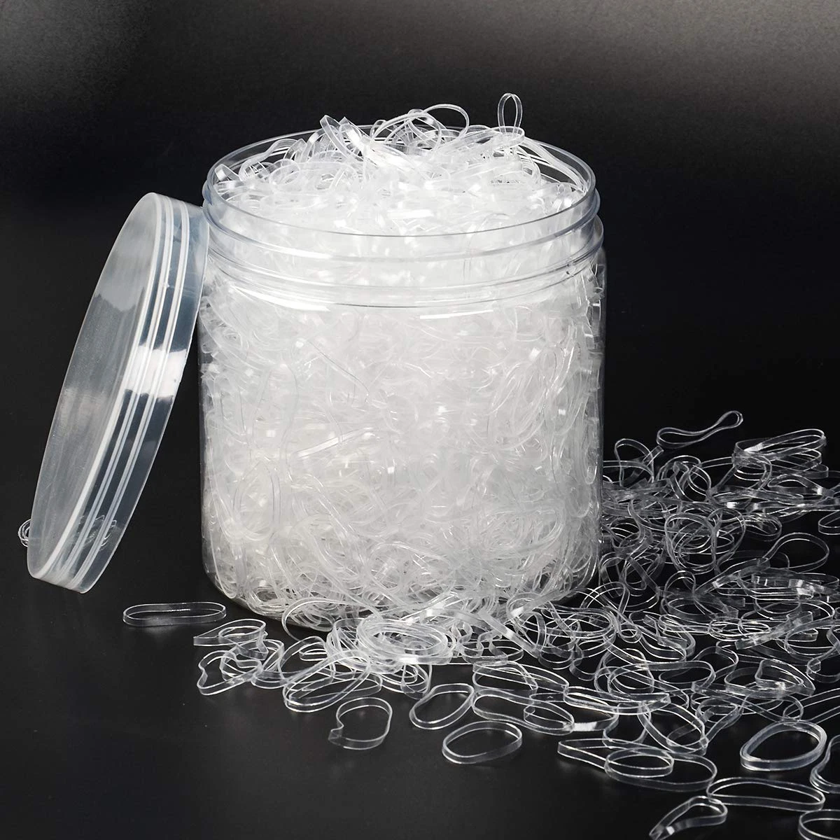 Tiny clear rubber bands deals