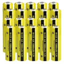 Lot AA Rechargeable Batteries NiCd 1000mAh 1.2v For Garden Solar Ni-Cd Light LED