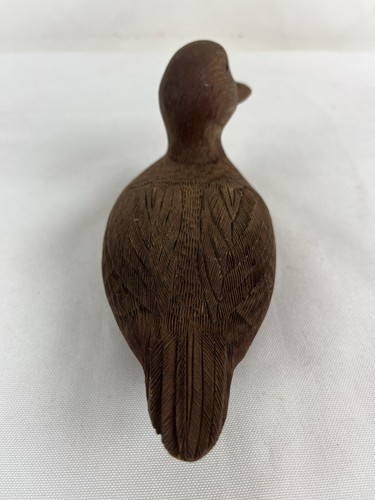 Vintage Handcrafted Small Wooden Duck Signed - Picture 6 of 7