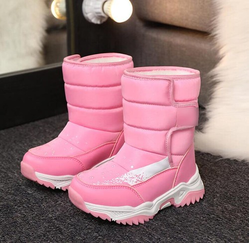 New Boys Girls Snow Boots Kids Child Fleece Boots Winter Warm Shoes Waterproof - Picture 7 of 22