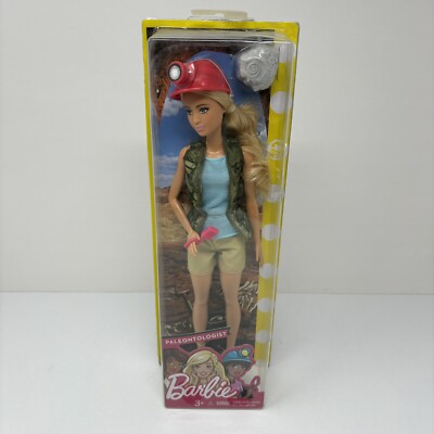 2017 Barbie Career You Can Be Doll PALEONTOLOGIST FJB12 With Fossil Stone