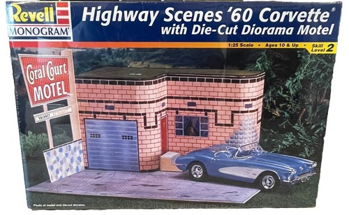 Sealed Revell Highway Scenes '60 Corvette with Die-cut Diorama Motel 1:25 scale