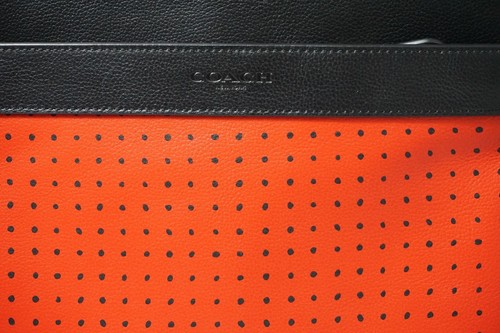 Coach Charles Red/Black Bandana Printed Leather Sport Calf Crossbody Bag F55961 - Picture 3 of 7