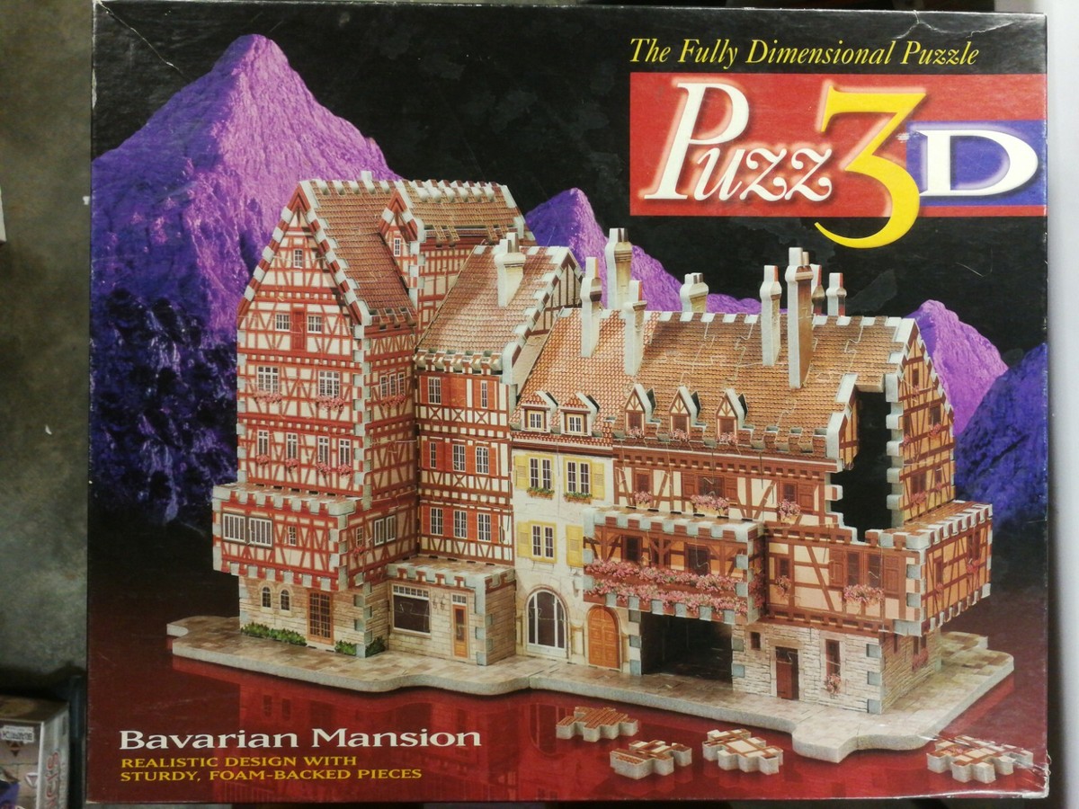 1994 3D Puzzle Bavarian Mansion 418 Pc Foam Castle Puzzle Pre