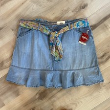 Faded Glory Vintage Y2K NEW Jean Denim Skort Ruffle Hem 18 W