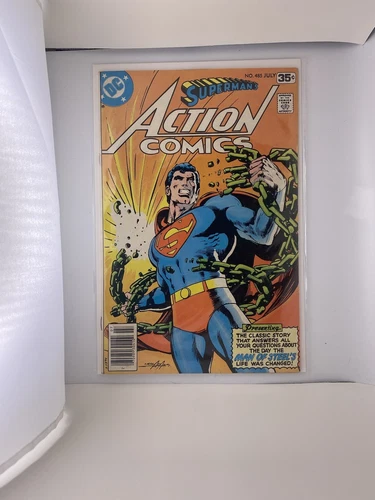 Vintage July 1978 DC Action Comics Superman No 485 Whitman Low Print Run Variant