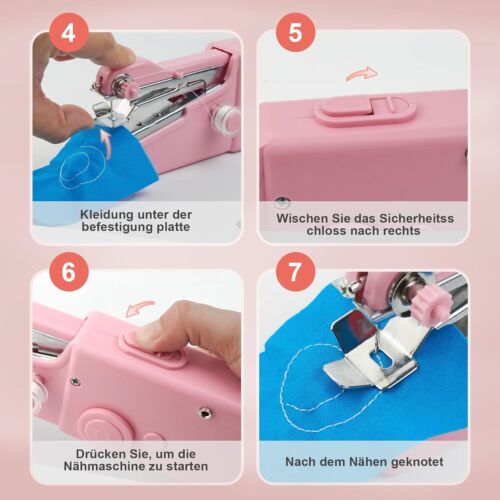 Handnähmaschine Nähmaschine Mit Nähzubehör Haushalts Heimwerker Sewing Machine - Bild 3 von 6
