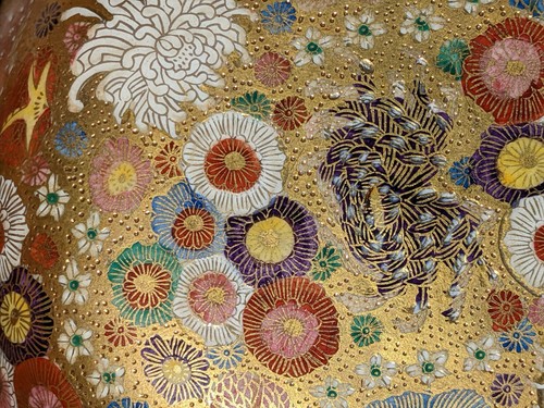 "Impresionante cuenco dorado antiguo japonés Satsuma mil flores, marcado, 6,25""" - Imagen 3 de 12