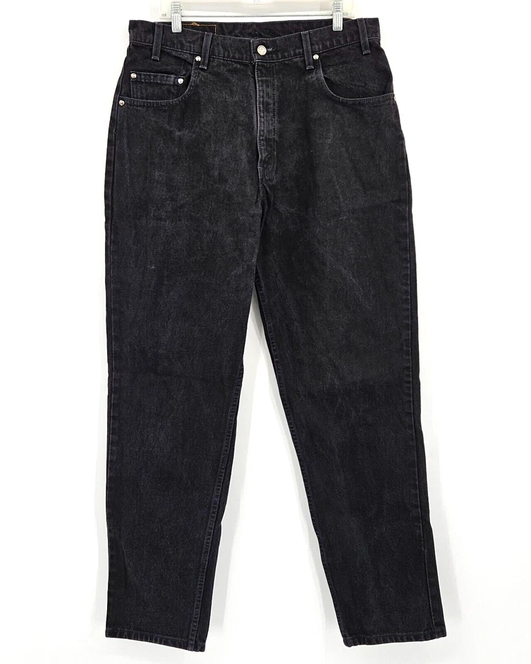 Pantalones de mezclilla holgados vintage Levis 545 naranja lengüeta holgados negros talla 36x34 hechos en EE. UU. Foto 2 de 4