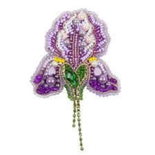 DIY Jewelry Making Beading kit Iris Brooch Bead Embroidery Pin Needlepoint