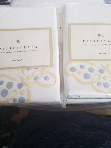 Pottery Barn White Butterfly Duvet Cover Set Pink Queen 2 Standard Shams New - Picture 2 of 4