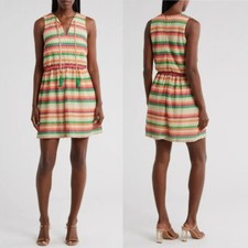 NWT New $128 Vince Camuto Zigzag Stripe Sleeveless Knit Dress Size 8