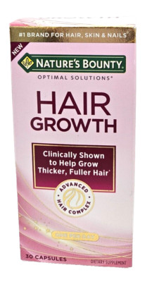 Nature's Bounty Optimal Solutions Hair Growth 30 Capsules Hair Skin & Nails NEW