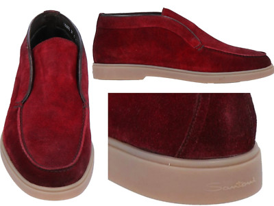 Santoni Open Walk Suede Shoes Loafers Ankle Boots Slip-On Mocassins Baskets 41,5