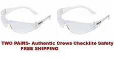 CREWS Checklite Safety Glasses, CLEAR Lens, Scratch&UV-Resistant-TWO PAIRS