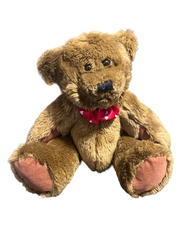 Pro Flowers 7" Plush Brown Teddy Bear Stuffed Animal Toy Red Bow Sitting - Picture 1 of 3