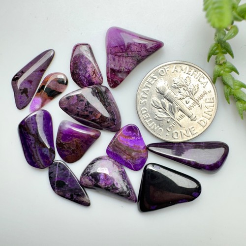 Natürliche Gel SUGILIT Cabochons 12 Stück - unbehandelter Edelstein - Bild 9 von 9