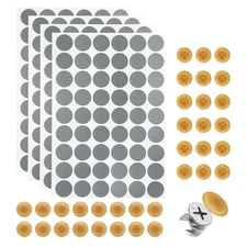 216Pcs Screw Hole Stickers and 200Pcs 16.5x4.5mm Screw Cover Caps, Orange