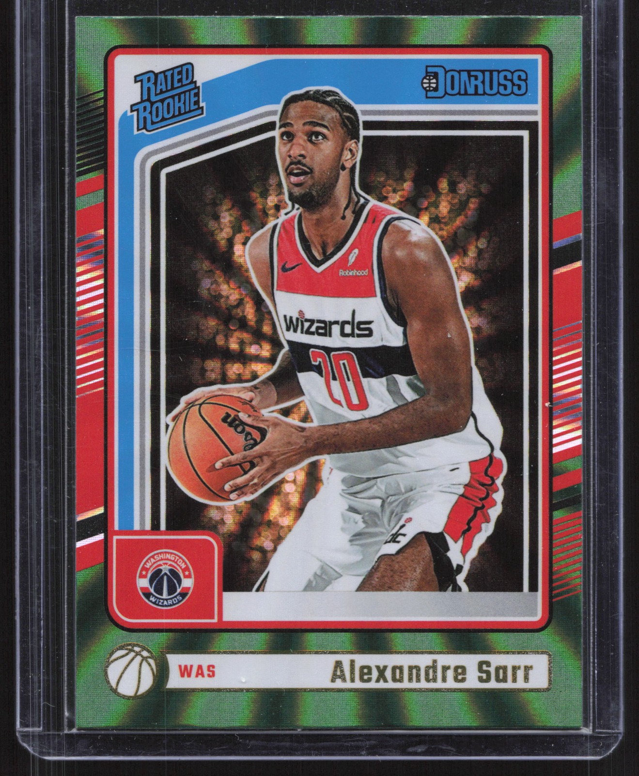 2024-25 Donruss #215 Alexandre Sarr Holo Green Laser RC Wizards