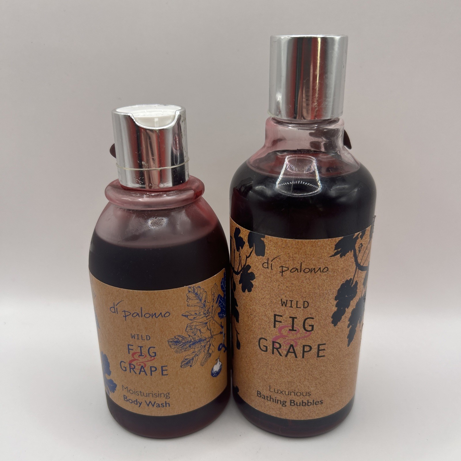 Di Palomo Vegan Wild Fig & Grape Bathing Bubbles 300ml + Body Wash 240ml Bundle