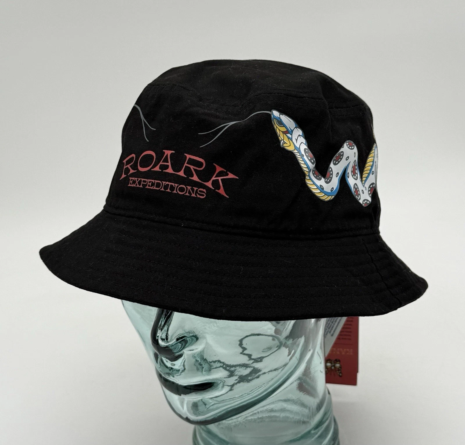 NEW Roark x Kaname Japan Tattoo Artist Snake Fate Destiny Black Bucket Hat S/M
