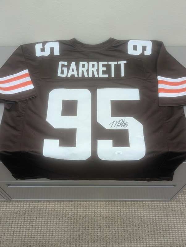 #95 Myles Miles Garrett Signed Autographed Custom Cleveland Browns Jersey JSA