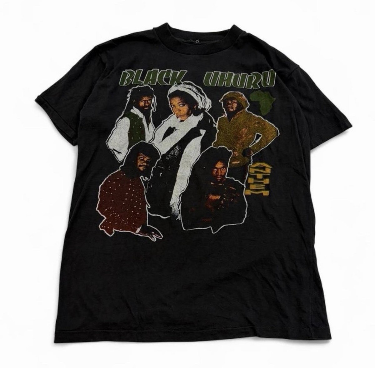 トップス digne hugeT vintage black Vintage 1984 Black Uhuru World Tour T Shirt Reggae Concert Tee 80s