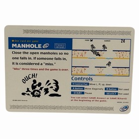 Nintendo e-Reader GBA Manhole Game & Watch Card 2002 Vintage