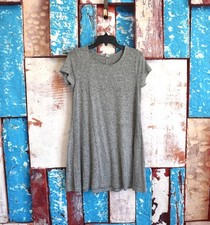 Women's Old Navy Plush-Knit Swing Dress Short Sleeve SMALL Heather Grey