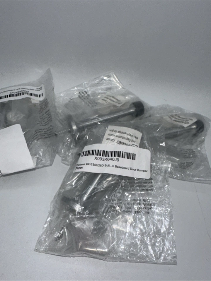 Lote de 4 topes de puerta de zócalo Deltana 3-1/4 latón macizo cromo satinado BDS30 U26D Foto 4 de 4