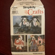 SIMPLICITY 7864 15" TALL DALMATION DOG & FOUR STYLE CLOTHING PATTERN  FF UC Vtg