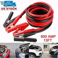 13FT Heavy Duty 2 Gauge Battery Booster Cable Emergency Power Jumper 800 Amp USA