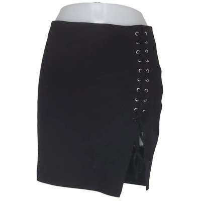 Rebecca Stella, Rock, Größe: M, Lacing Skirt, Schwarz #Qm0