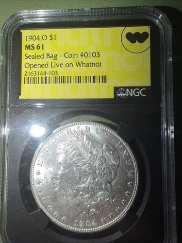 1904-O $1 Morgan Silver Dollar NGC MS61 Whatnot Live Opened Sealed Bag Coin #103