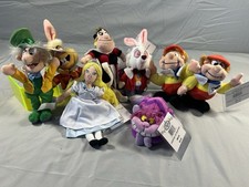 vintage disney store alice in wonderland mini bean bag plush 7 pc lot