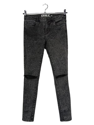 FOR FRIENDS ONLY High Waist Destroyed Jeans Damen Grau W30/38/M Meliert