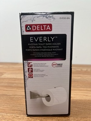 Delta Everly Wall Mount Pivot Arm Toilet Paper Holder Brushed Nickel NEW