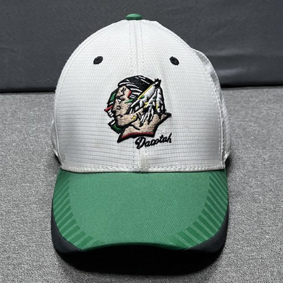 #ad #ad North Dakota Fighting Sioux Hat Cap Mens M L Stretch Fit White 47 Dacotah UND $29.97