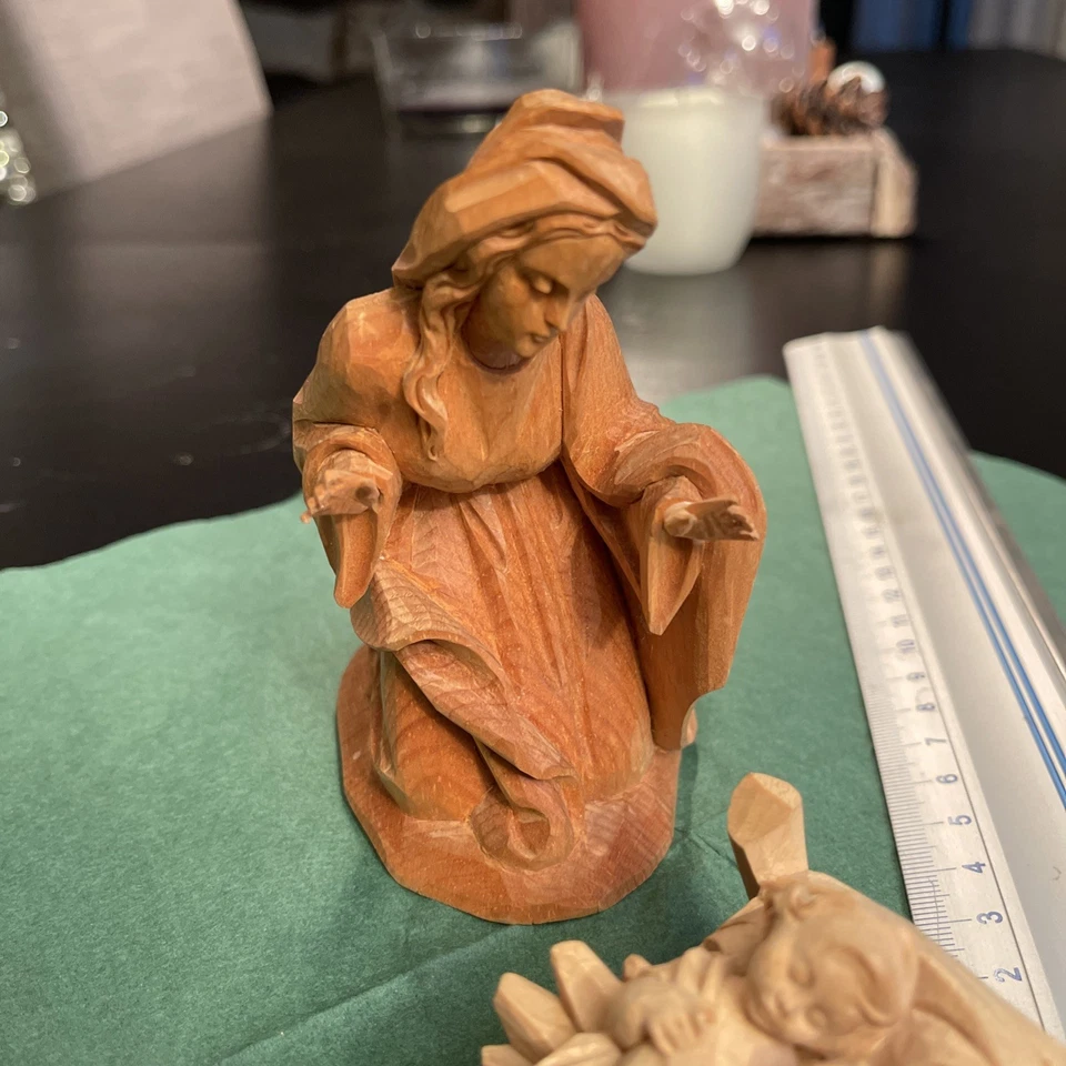 Oberammergau Lang Krippenfigur MARIA Naturholz 11 cm Hoch Neu - Bild 2 von 4