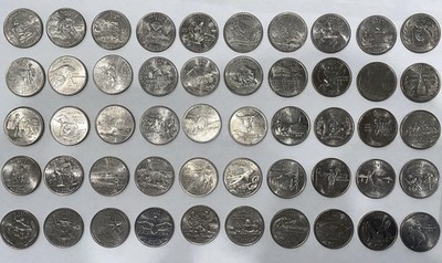 1999-2008 P&D US State Quarter Complete Mixed Set, 50 Quarters, XF