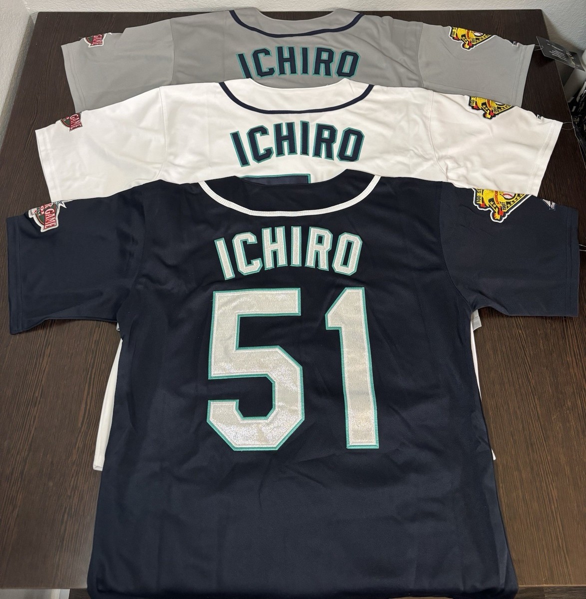 Seattle Mariners Ichiro Suzuki 2001 All Star Patch Jersey's
