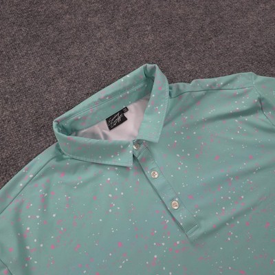 Sunday Swagger Polo Shirt Mens 3XL Green Splatter Performance Golf Stretch