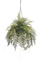 Artplants KüNstlicher Schildfarn Blumenampel Gralon, HäNgend, GrüN, 80Cm