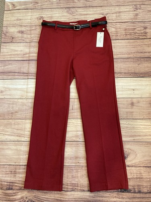 #ad #ad Haver amp; Blair London Size L Red Stretch Bootcut Pull On Belted Women#x27;s Pants $25.00