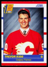 Trevor Kidd, 1990-91 Score American, #438, Calgary Flames, RC